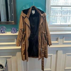 Avec les filles trench coat removable hood tan